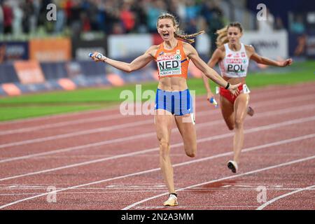 Femke bol (pays-Bas). Médaille d'or des femmes de course de relais 4 x 400. Championnats d'Europe Munich 2022 Banque D'Images