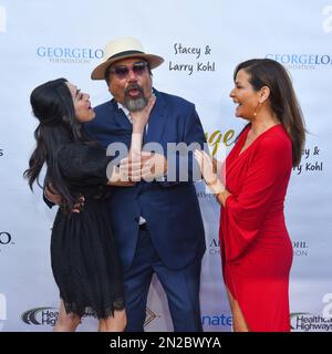 George Lopez, Constance Marie, Aimee Garcia participe à la pré-partie annuelle 15th de George Lopez Celebrity Golf Classic. Photo: Michael Mattes Banque D'Images