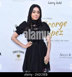 Aimee Garcia participe à la pré-partie annuelle 15th de George Lopez Celebrity Golf Classic. Photo: Michael Mattes/michaelmattes.co Banque D'Images