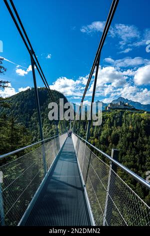 Pont suspendu Highline 179 à Reutte, Tyrol, Autriche Banque D'Images