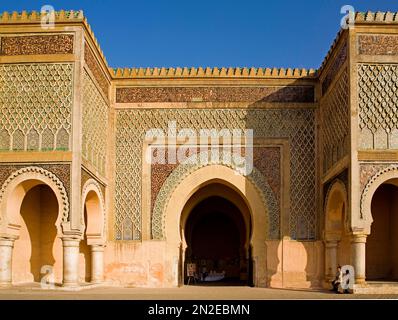 Bab el-Mansour, sans aucun doute la plus belle porte de MeknesGate, Meknes, Maroc Banque D'Images