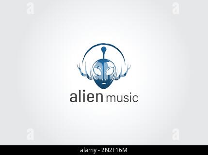 Alien Music logo Template Design Vector, Emblem, Design concept, Creative Symbol, Illustration de Vecteur