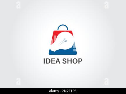 Illustration d'une icône d'ampoule art isolée dans un sac à provisions. Idée ou logo SMART Shop. Illustration de Vecteur
