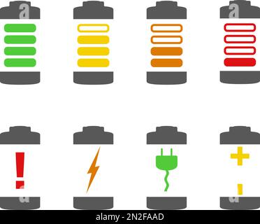 Icônes de batterie, illustration du vecteur eps10 Illustration de Vecteur