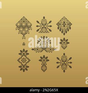 Ensemble d'éléments graphiques Vintage pour la conception. Line Art Design pour des invitations, des affiches. L'Élément linéaire. Style géométrique. Lineart Vector Illustration. Ge Illustration de Vecteur