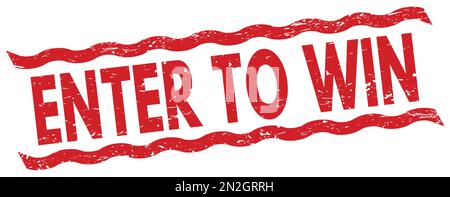ENTREZ POUR GAGNER du texte écrit sur le signe rouge. Banque D'Images
