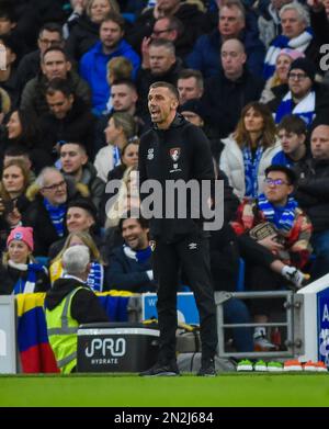 Gary O'Neil, entraîneur-chef de Bournemouth, lors du match Premier League entre Brighton & Hove Albion et AFC Bournemouth au stade de la communauté American Express, Brighton, Royaume-Uni - 4th février 2023 photo Simon Dack/Telephoto Images. Usage éditorial uniquement. Pas de merchandising. Pour les images de football, les restrictions FA et Premier League s'appliquent inc. Aucune utilisation Internet/mobile sans licence FAPL - pour plus de détails, contactez football Dataco Banque D'Images