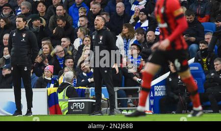 Gary O'Neil, entraîneur-chef de Bournemouth, lors du match Premier League entre Brighton & Hove Albion et AFC Bournemouth au stade de la communauté American Express, Brighton, Royaume-Uni - 4th février 2023 photo Simon Dack/Telephoto Images. Usage éditorial uniquement. Pas de merchandising. Pour les images de football, les restrictions FA et Premier League s'appliquent inc. Aucune utilisation Internet/mobile sans licence FAPL - pour plus de détails, contactez football Dataco Banque D'Images