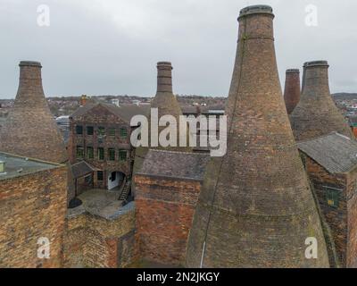 Stoke-on-trent, Staffordshire, Angleterre, Old Gladstone Potteries et musée avec fours à bouteilles dans le centre de Stoke on Trent, Staffordshire, Royaume-Uni. Banque D'Images