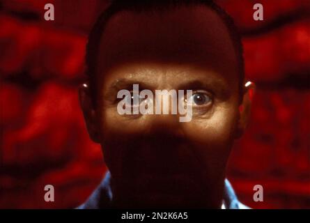 SILENCE DES AGNEAUX 1991 Orion Pictures film avec Anthony Hopkins comme tueur en série Hannibal Lecter Banque D'Images