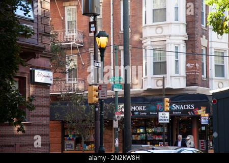 Intersection de Spruce et 12th à Philadelphie, USA Banque D'Images