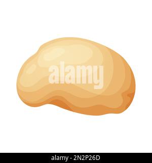 Pâte fraîche brute pour le bakind. Pain savoureux fait maison. Dessin animé d'une cuisine en bois avec broche à roulettes. Illustration vectorielle pour le menu, le café, le restaurant Illustration de Vecteur