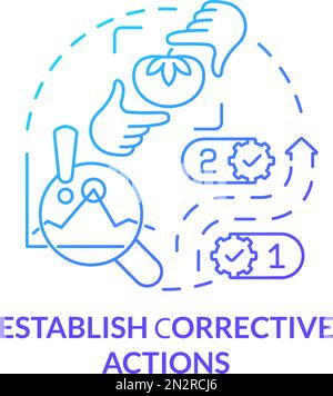 Définir les actions correctives icône de concept de gradient bleu Illustration de Vecteur