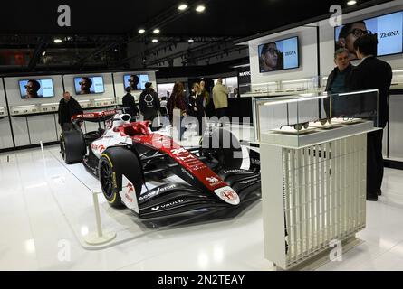 Milan, . 07th févr. 2023. Milano, Italie MIDO 2023 Fiera Milano Rho le point de référence du reportage de lunettes international dans la photo:événement de localisation, lunettes crédit: Agence de photo indépendante/Alamy Live News Banque D'Images