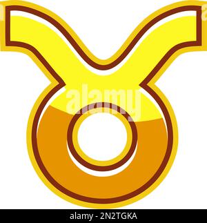 Signes d'Astrologie d'or, Zodiac Taurus Illustration de Vecteur