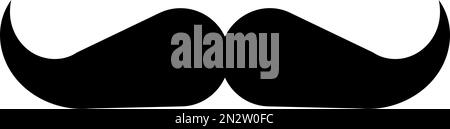 Icône de silhouette de moustache. Dandy. Oncle. Vecteur modifiable. Illustration de Vecteur