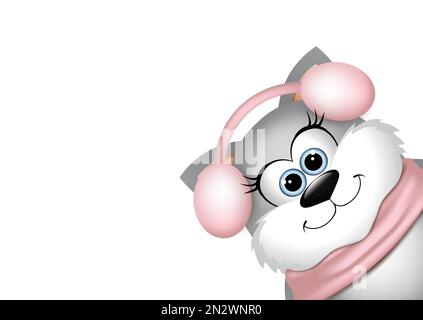 Carte de Saint-Valentin avec chat drôle. Illustration de Vecteur