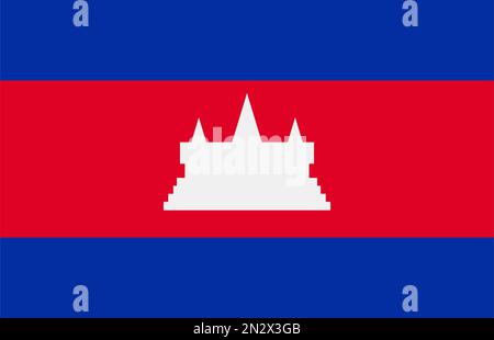 Drapeau cambodgien à motif plat. Cambodge. Vecteur modifiable. Illustration de Vecteur