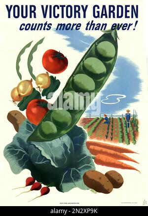 1945 jardin de la victoire - Seconde Guerre mondiale - affiche de propagande des États-Unis Banque D'Images