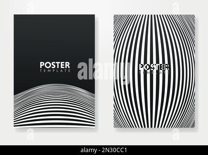 Ensemble d'affiches géométriques de conception minimale, modèle vectoriel avec éléments de lignes, style hippster moderne Illustration de Vecteur