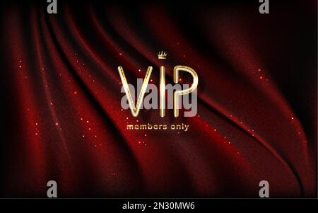 Invitation à un événement VIP illustration réaliste. Toile de fond de luxe vectorielle rouge rideau festif. Illustration de Vecteur