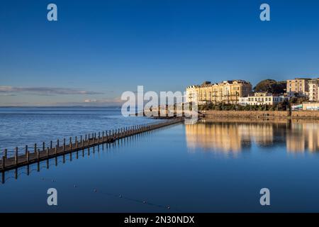 Lac Marine à Weston-super-Mare, Somerset, Angleterre Banque D'Images