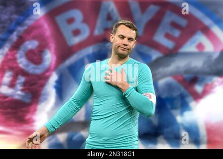 Munich, Allemagne. 07th févr. 2023. PHOTO MONTAGE:Causa Neuer:Manuel NEUER (goalwart FC Bayern Munich) après l'interview de SZ dans le futur critique ouvert! ARCHIVE PHOTO; Manuel NEUER (Goalwart FC Bayern Munich), déception, frustré, déçu, frustré, abattu, action, image unique, motif unique coupé, demi-figurine, demi-chiffre. Football 1st Bundesliga saison 2022/2023, 14th match, matchday14, FC Bayern Munich - SV Werder Bremen 6-1 sur 8 novembre 2022, ALLIANZAREN A. ? Credit: dpa/Alay Live News Banque D'Images