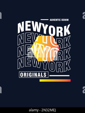 New York denim Originals Typographie marque urbaine inspiré typographique poster design pour t-shirt imprimé, autocollant, bannière, étiquette etc Illustration de Vecteur