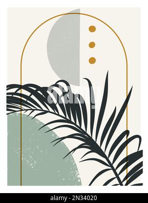 Imprimé art moderne du milieu du siècle. Art. Imprimable mural Gallery Décoration intérieure de style boho. Illustration de Vecteur