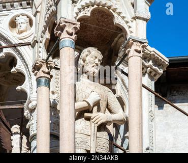 Détails du monument funéraire gothique Scaliger Monument des tombes Scaliger (Arche Scaligere) - 14th siècle - Vérone, Vénétie, Italie,Nord de l'Italie,Europe Banque D'Images