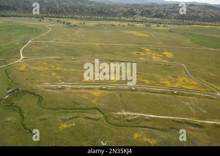 Antennes de fort Hunter Liggett, Californie et ses environs, 10 avril 2019. Banque D'Images