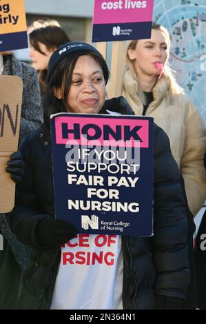 RCN Nurses Strike, Hôpital St Thomas, Londres. ROYAUME-UNI Banque D'Images