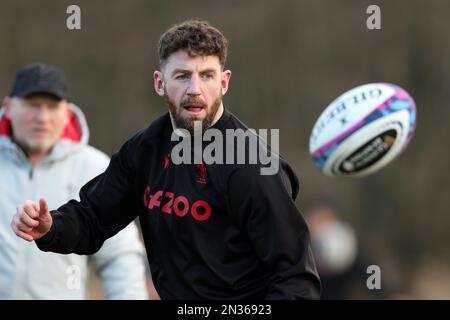 Cardiff, Royaume-Uni. 07th févr. 2023. Alex Cuthbert du pays de Galles pendant la session de rugby au pays de Galles, Vale of Glamorgan, le mardi 7th février 2023. L'équipe se prépare pour le match de championnat Guinness des six nations contre l'Écosse ce week-end . photo par Andrew Orchard/Andrew Orchard sports photographie/ Alamy Live News crédit: Andrew Orchard sports photographie/Alamy Live News Banque D'Images