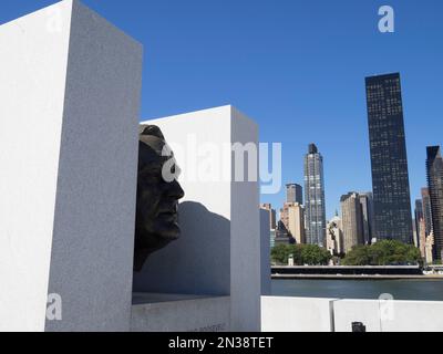 Memorial à Franklin D. Roosevelt, four libertés Park, Roosevelt Island, New York, États-Unis Banque D'Images