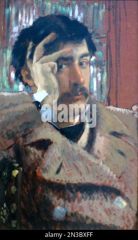 James Tissot, autoportrait, Jacques Joseph Tissot (1836 – 1902) peintre français Banque D'Images