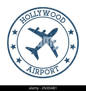 Logo de l'aéroport de Hollywood. Illustration du vecteur du timbre AirPort. Aérodrome de fort Lauderdale. Illustration de Vecteur