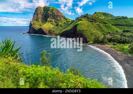 Kahakuloa Bay Beach sur l'île de Maui, Hawaii, États-Unis ; Maui, Hawaii, États-Unis d'Amérique Banque D'Images