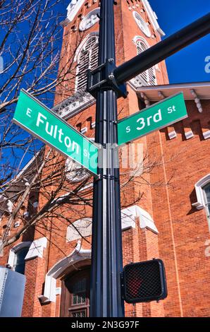 Trinity Evangelical Lutheran Church Columbus Oh angle de Fulton & Third ST Banque D'Images