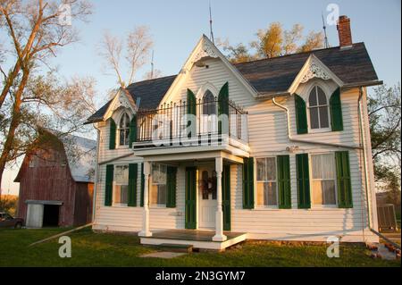 Ancienne ferme dans la campagne du Nebraska, États-Unis; Dunbar, Nebraska, États-Unis d'Amérique Banque D'Images