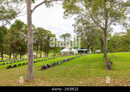 Cimetière catholique à la nécropole du cimetière Rookwood à Sydney, le plus grand et le plus ancien cimetière d'Australie, Australie Banque D'Images