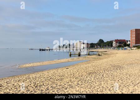 Zone d'eau et plage de Wyk auf Foehr, Île de Frise du Nord, Frise du Nord, Schleswig-Holstein, Allemagne Banque D'Images