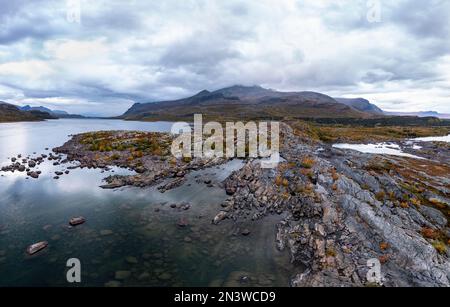 Paysage automnal, parc national Stora Sjoefallet, Laponia, Norrbotten, Laponie, Suède Banque D'Images