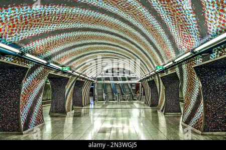 Station de métro, Budapest, Hongrie Banque D'Images