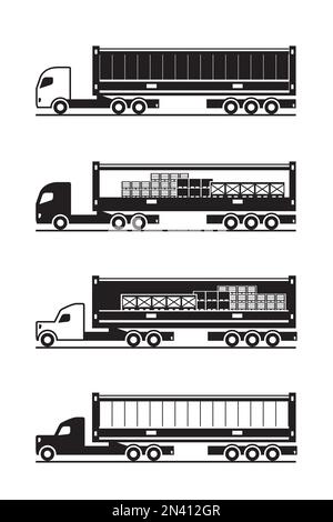 Tracteurs avec palettes de marchandises – illustration vectorielle Illustration de Vecteur