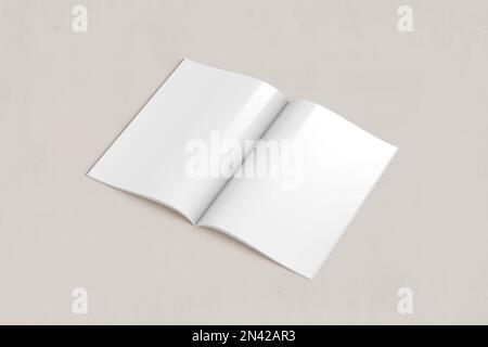 Brochure du magazine publicitaire A4 maquette 3D rendu fond blanc Banque D'Images