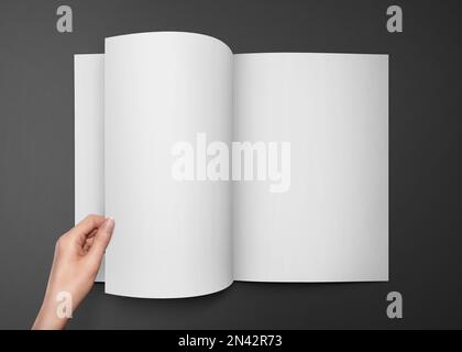 Brochure du magazine publicitaire A4 maquette 3D rendu à la main Banque D'Images
