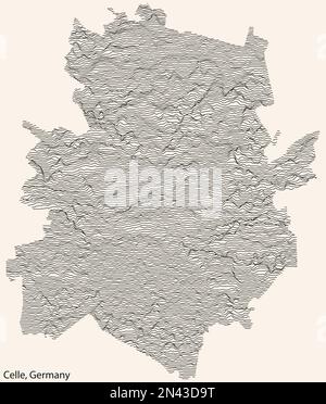 Carte topographique de la CELLE, ALLEMAGNE Illustration de Vecteur