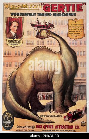 GERTIE THE DINOSAUR Poster pour le court-métrage d'animation de 1914 réalisé par Winsor McCay Banque D'Images