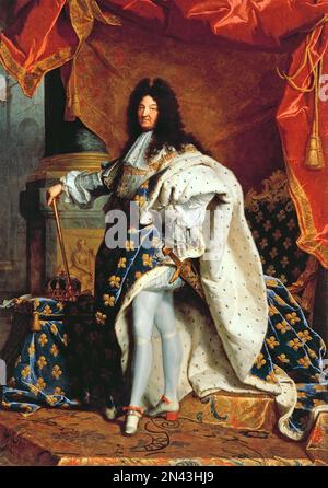 ROI LOUIS XIV DE FRANCE (1638-1715) par Hyacinthe Rigaud vers 1701 Banque D'Images