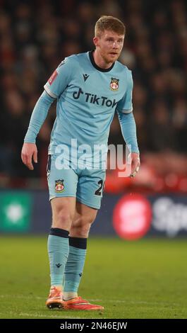 Sheffield, Angleterre, le 7th février 2023. Andy Cannon de Wrexham lors du match de la coupe FA à Bramall Lane, Sheffield. Le crédit photo devrait se lire: Simon Bellis / Sportimage Banque D'Images